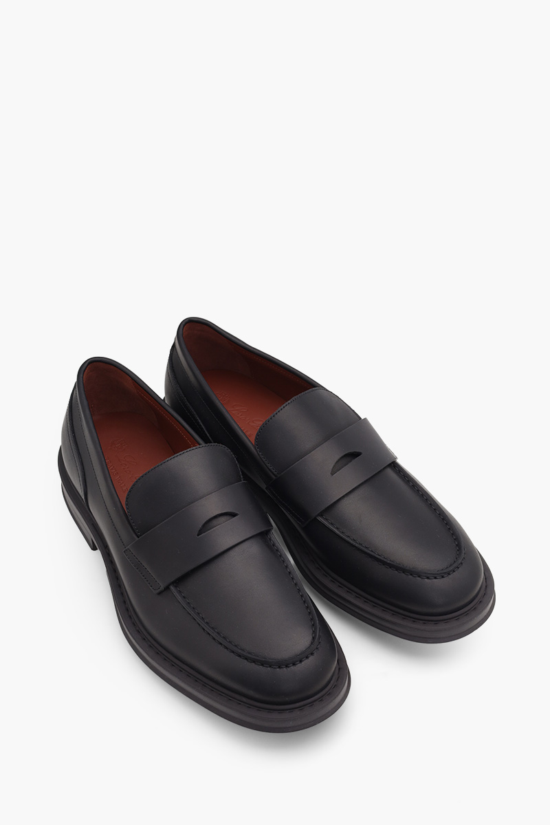 LORO PIANA Men Travis Loafers in Black Calfskin 1