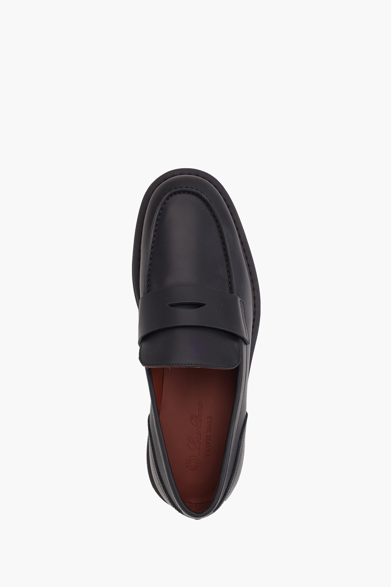 LORO PIANA Men Travis Loafers in Black Calfskin 3