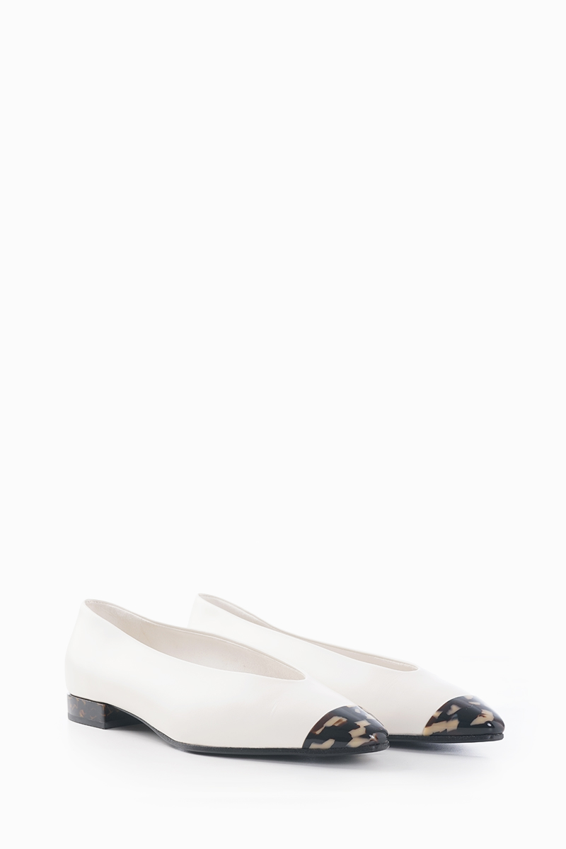 LORO PIANA Rebecca Ballerina Flat in Dark Tortoise Calfskin 2