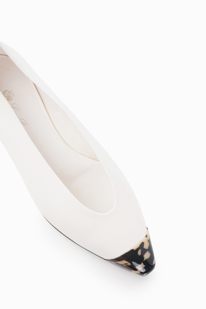 LORO PIANA Rebecca Ballerina Flat in Dark Tortoise Calfskin 3