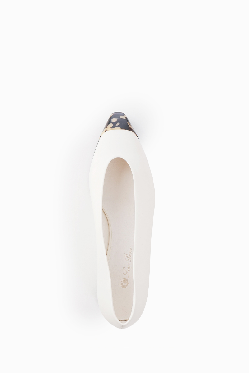 LORO PIANA Rebecca Ballerina Flat in Dark Tortoise Calfskin 4