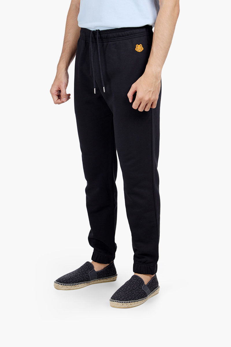 KENZO Men Tiger Patch Slim Fit Jogging Pants in Black with Slit Pockets 2