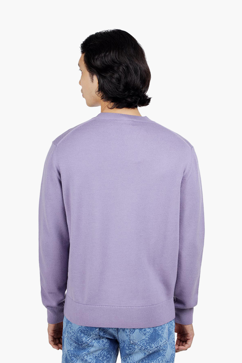 KENZO Men Tiger Crest Merino Wool Jumper in Deep Violet 1