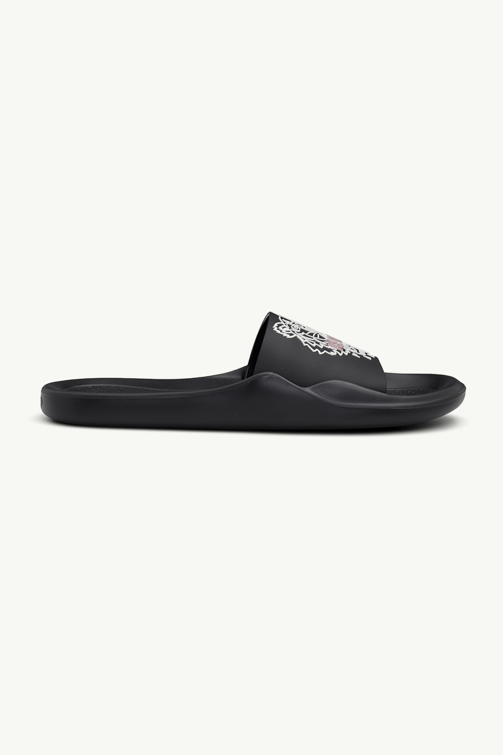 KENZO Women Tiger Pool Slides in Black/Soft Pink 0