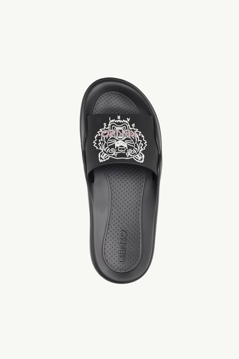 KENZO Women Tiger Pool Slides in Black/Soft Pink 3