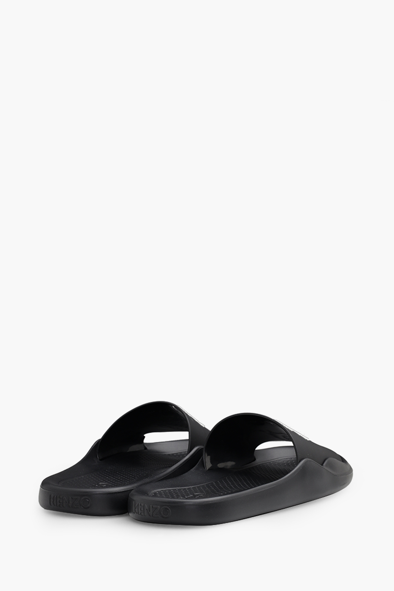 KENZO Women Tiger Pool Slides in Black/Sand 2