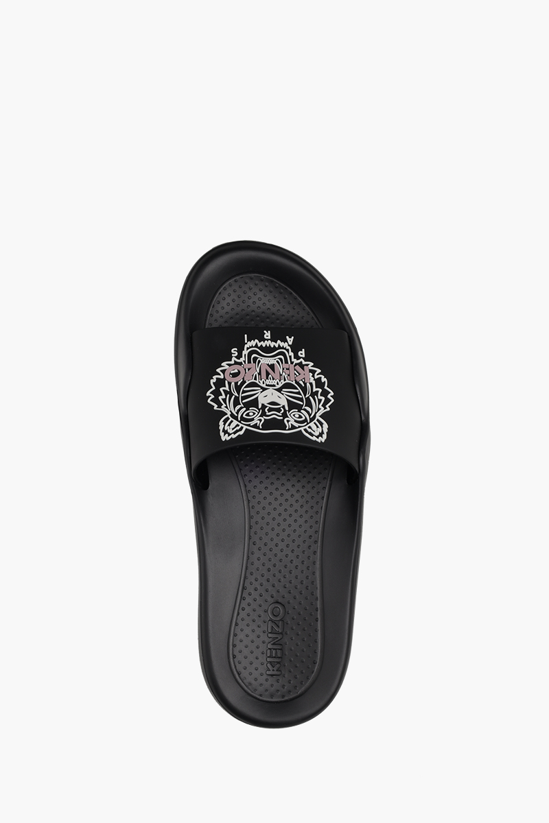 KENZO Women Tiger Pool Slides in Black/Sand 3