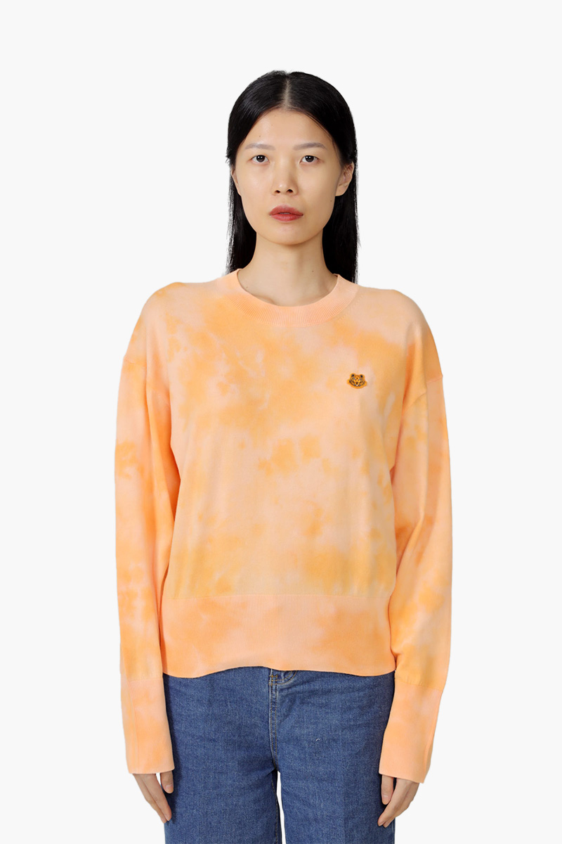 KENZO Women Tiger Crest Tie-Dye Jumper in Light Orange 0