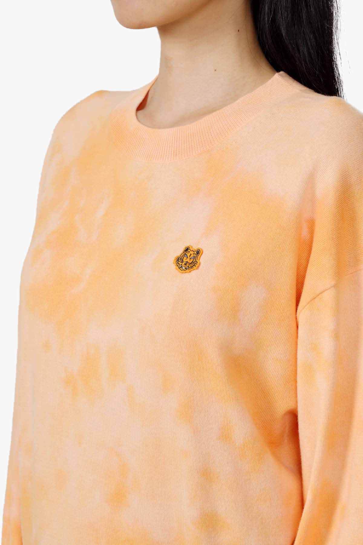 KENZO Women Tiger Crest Tie-Dye Jumper in Light Orange 3