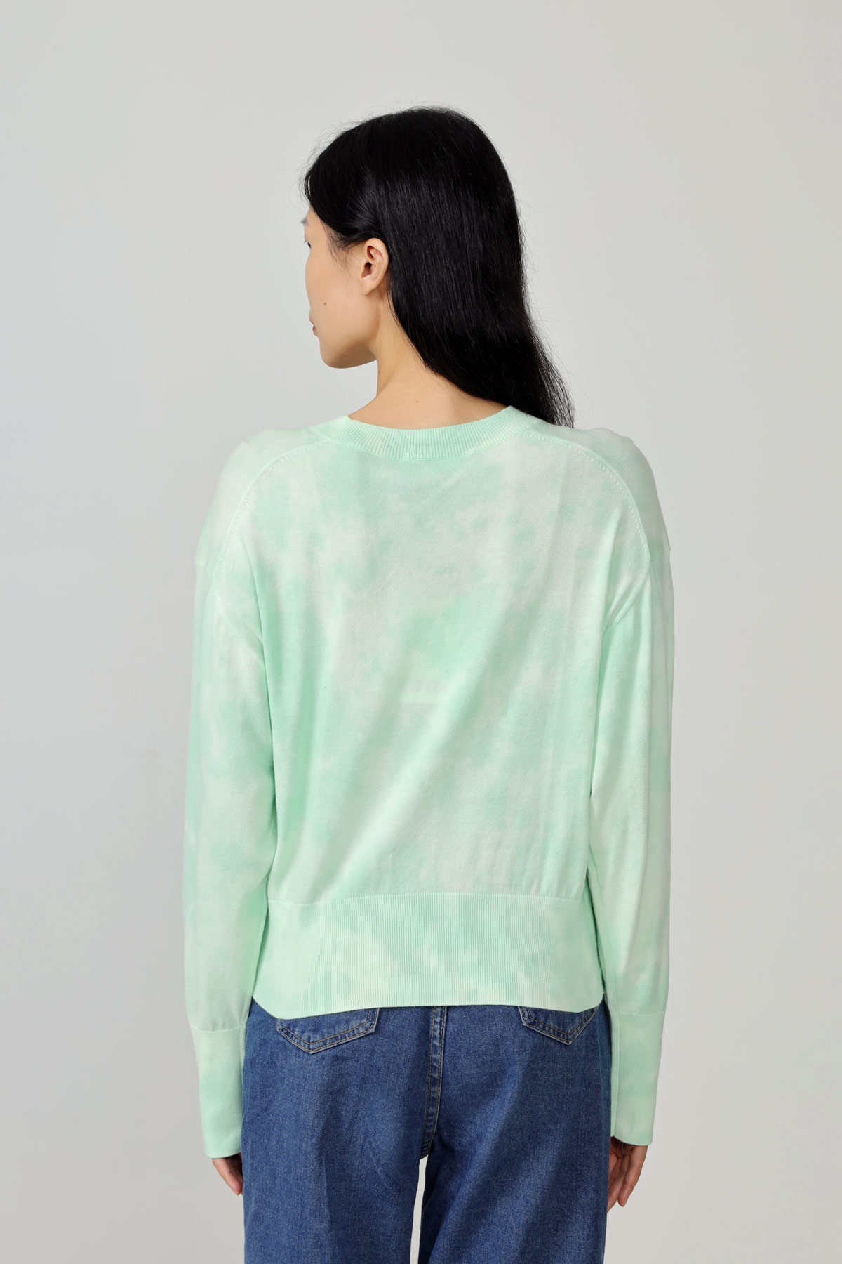 KENZO Women Tiger Crest Tie-Dye Jumper in Green 4