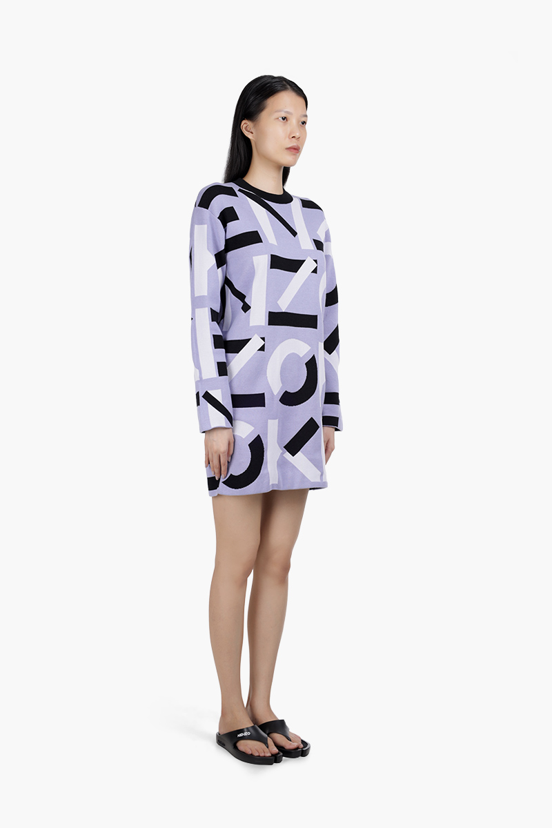 KENZO Dress Women Monogram All Over Logo in Lavender 2