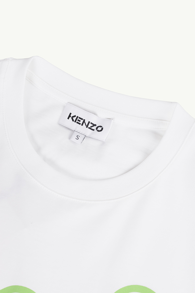 KENZO Women K-Tiger T-Shirt in White/Green 3