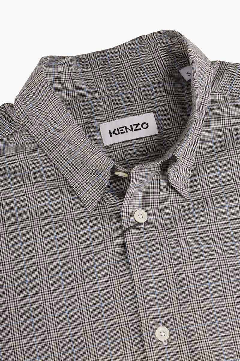 KENZO Men Checked Long Sleeved Casual Shirt in Grey/Black 3