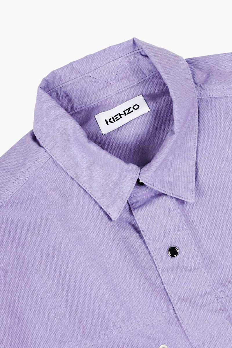 KENZO Men K-Tiger Jacron Overshirt in Deep Violet with Press-Stud Fastening 3