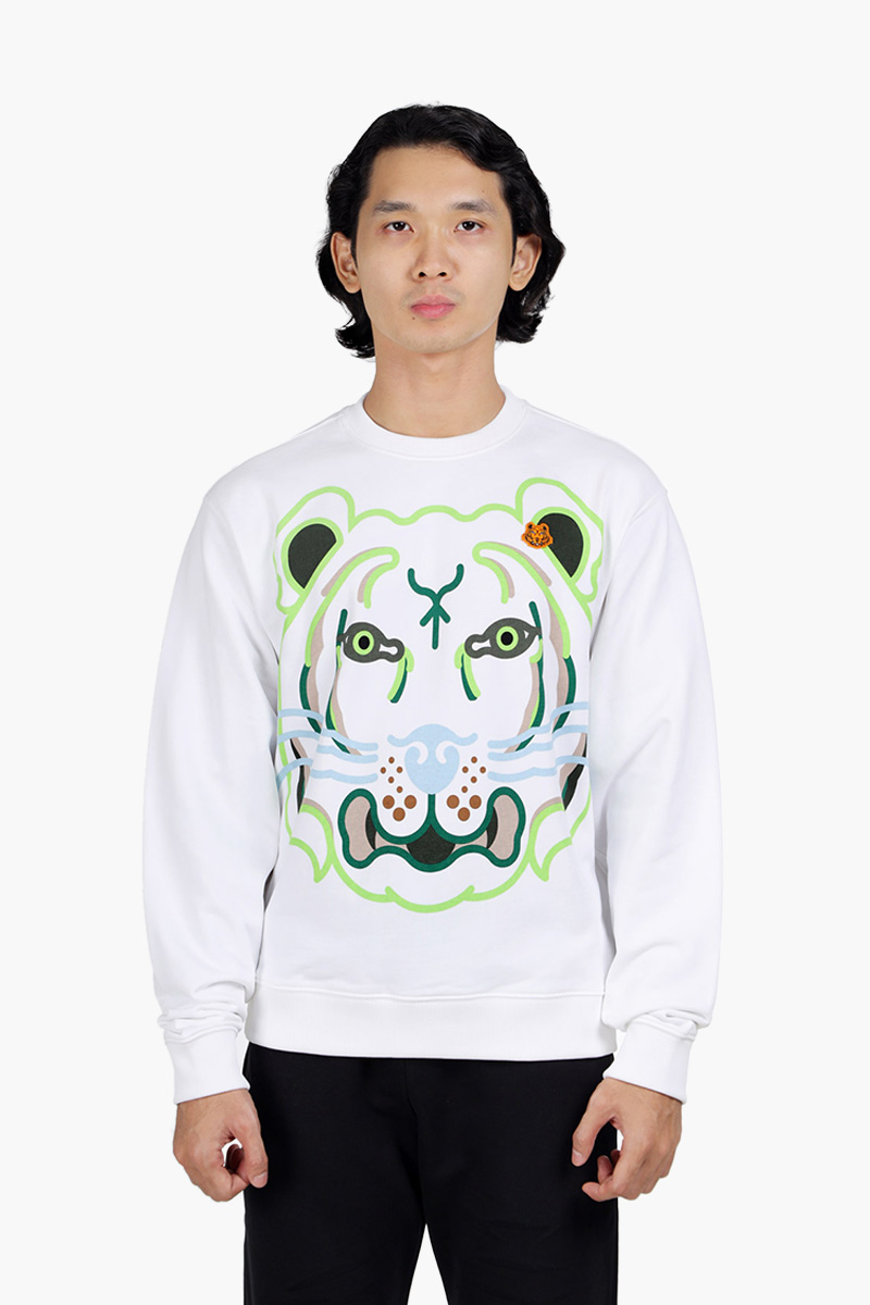 KENZO Men K Tiger Crest Classic Sweatshirt in White 0