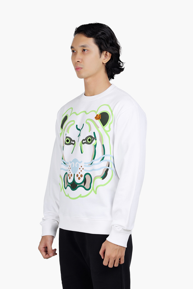 KENZO Men K Tiger Crest Classic Sweatshirt in White 2