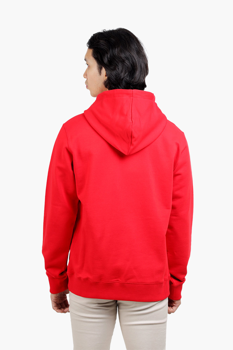 KENZO Men Embroidered Tiger 'The Year of The Tiger Capsule' Sweatshirt in Medium Red with Hoodie 1