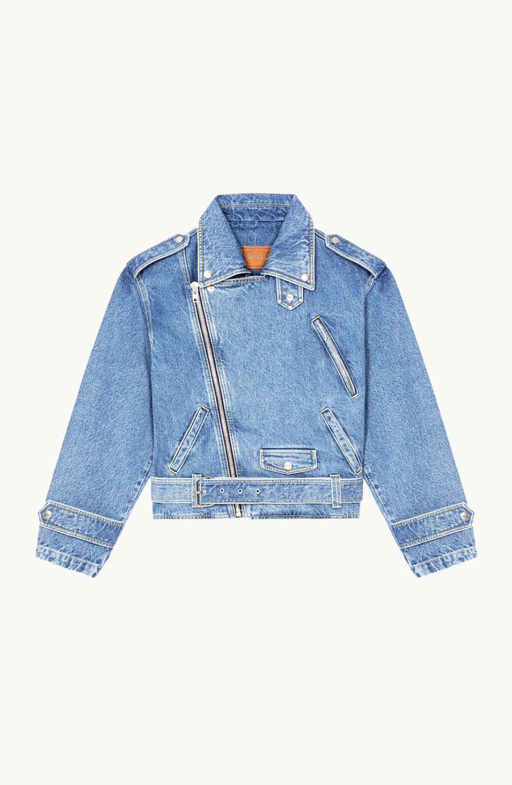 Denim biker best sale jacket womens