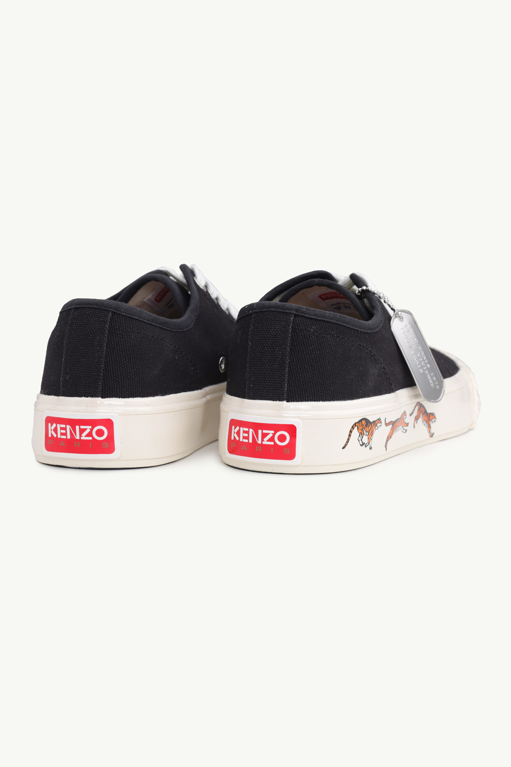 KENZO Women Running Tiger School Trainers in Black with Military Plaque 2