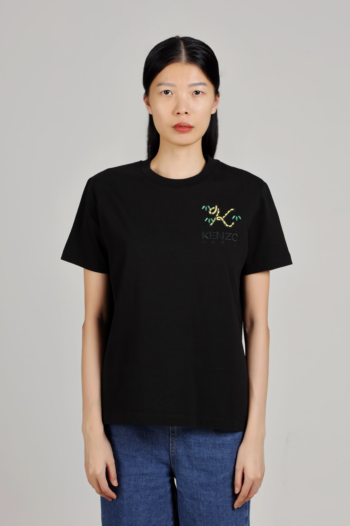 KENZO Women Tiger Tail K Loose Fit T-Shirt in Black 1