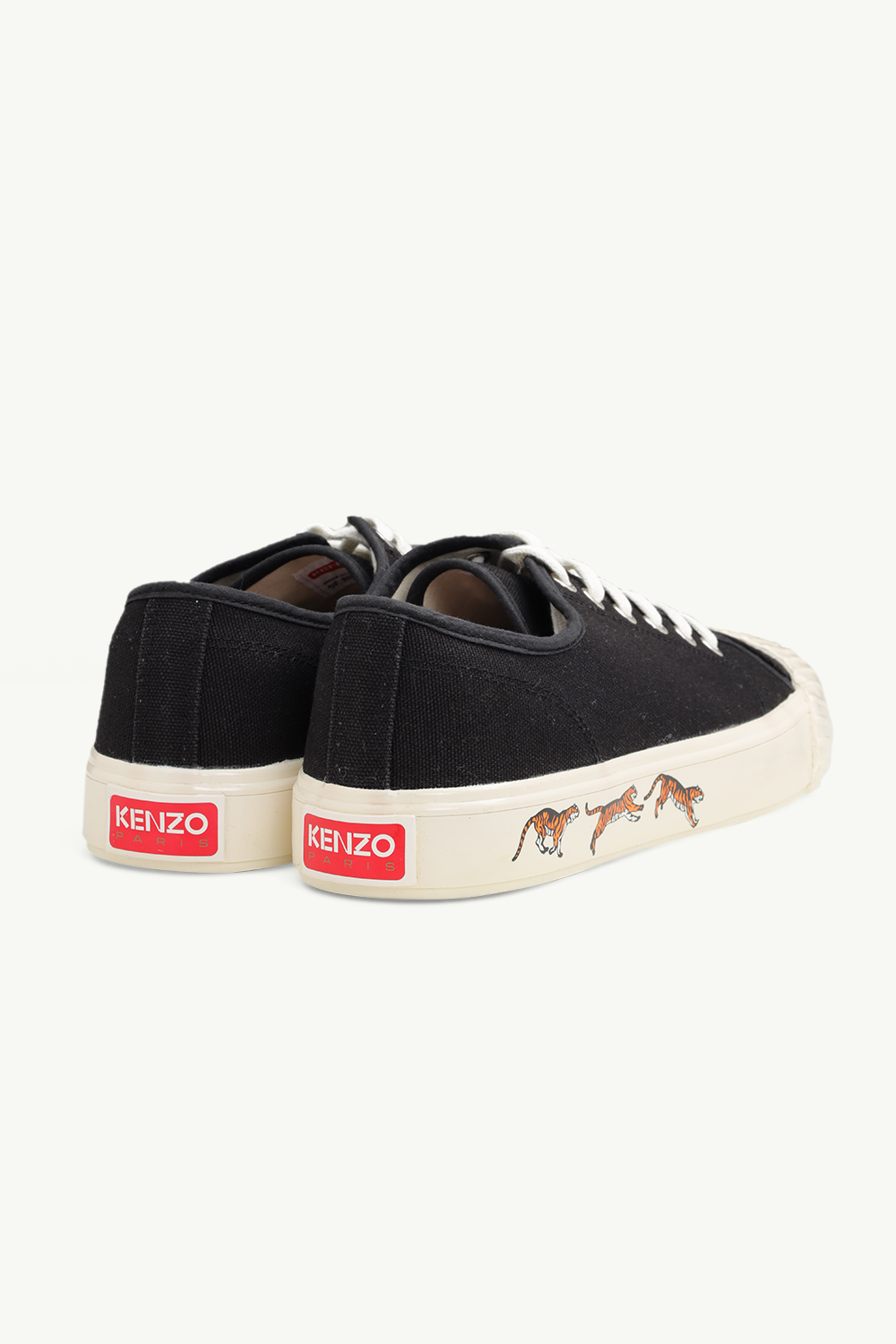 KENZO Men Running Tiger School Trainers in Black with Military Plaque 2