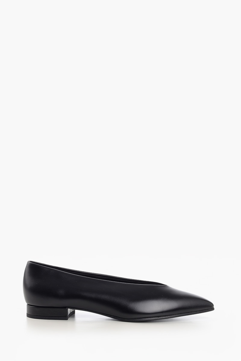 LORO PIANA Rebecca Ballerina 2cm in Black Calfskin 0