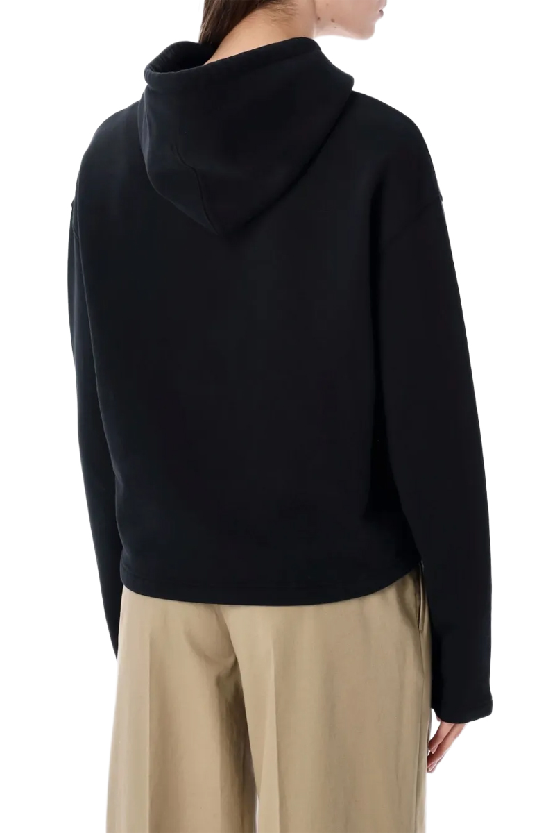 AMI Unisex Ami De Coeur Pullover Hoodie in Black/White Cotton 2