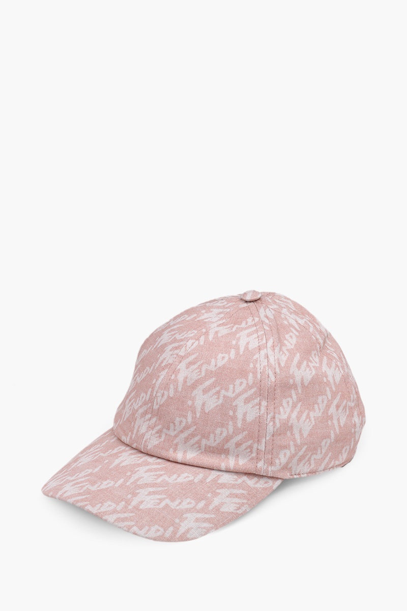 FENDI All Over 'Fendi Brush' Logo Baseball Cap in Pink 2