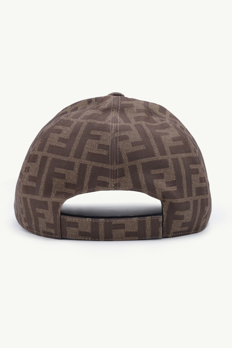 FENDI All Over FF Logo Baseball Cap in Brown/Tobacco with The Hairdo Girls Graphics 1