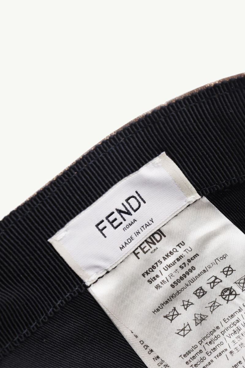 FENDI All Over FF Logo Baseball Cap in Brown/Tobacco with The Hairdo Girls Graphics 3