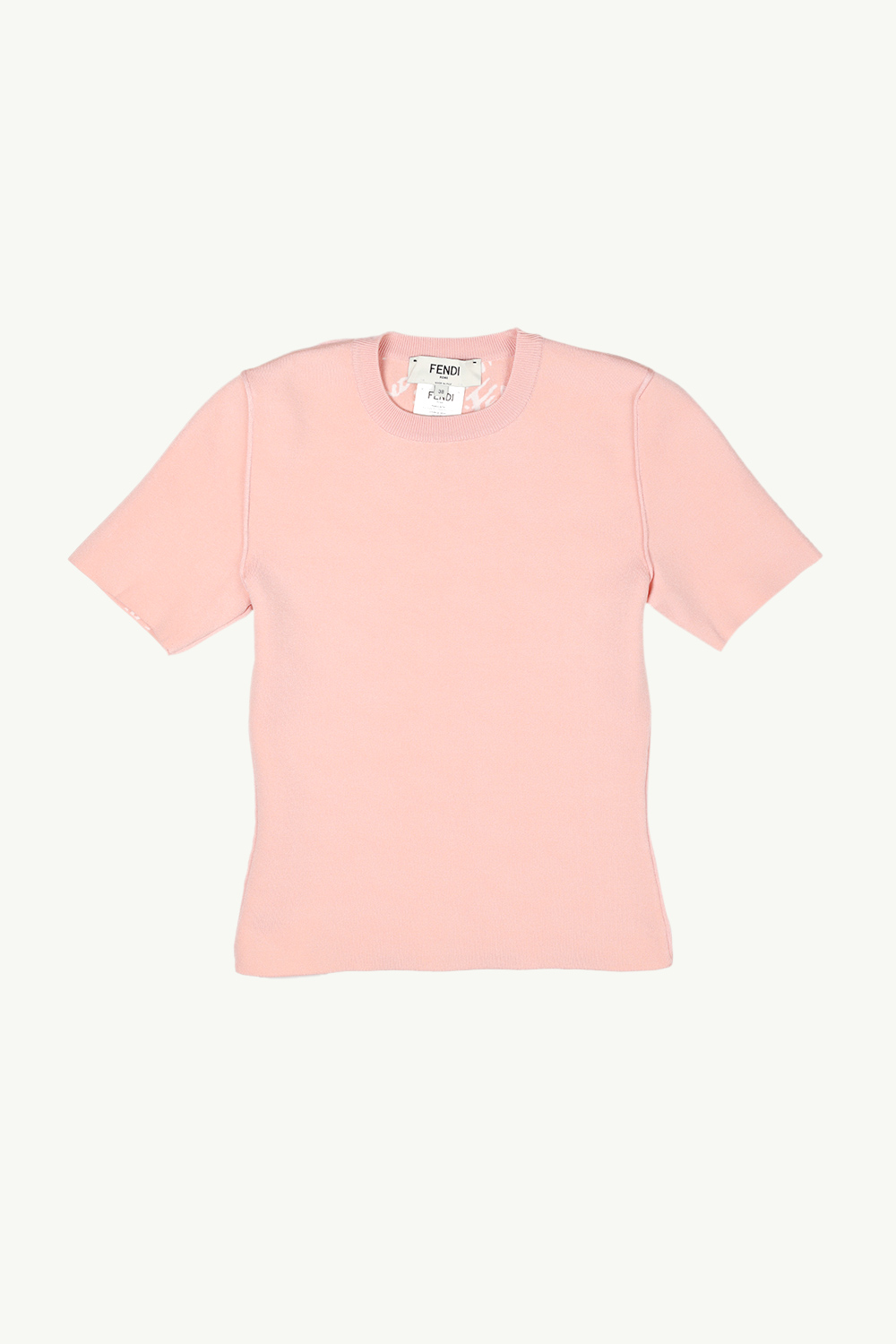 FENDI Women Viscose Fitted Short Sleeves Jumper in Blush Pink 0