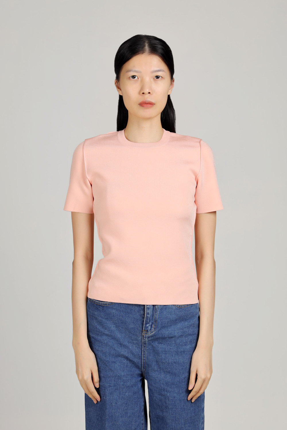 FENDI Women Viscose Fitted Short Sleeves Jumper in Blush Pink 1