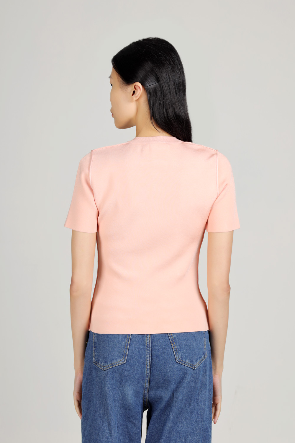 FENDI Women Viscose Fitted Short Sleeves Jumper in Blush Pink 2