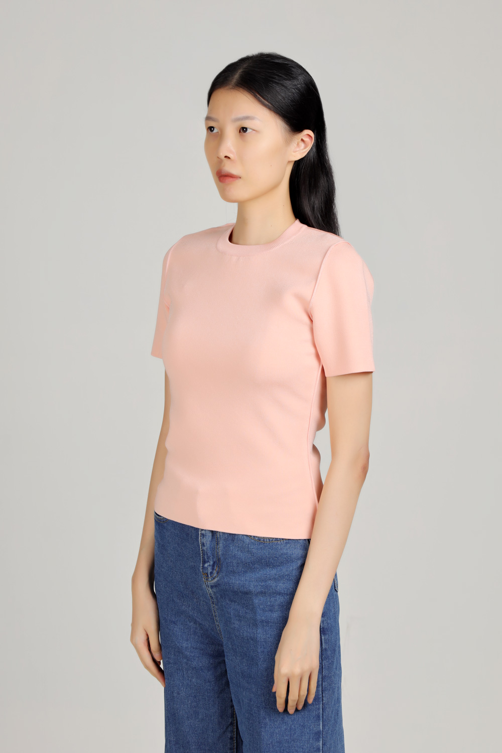 FENDI Women Viscose Fitted Short Sleeves Jumper in Blush Pink 3