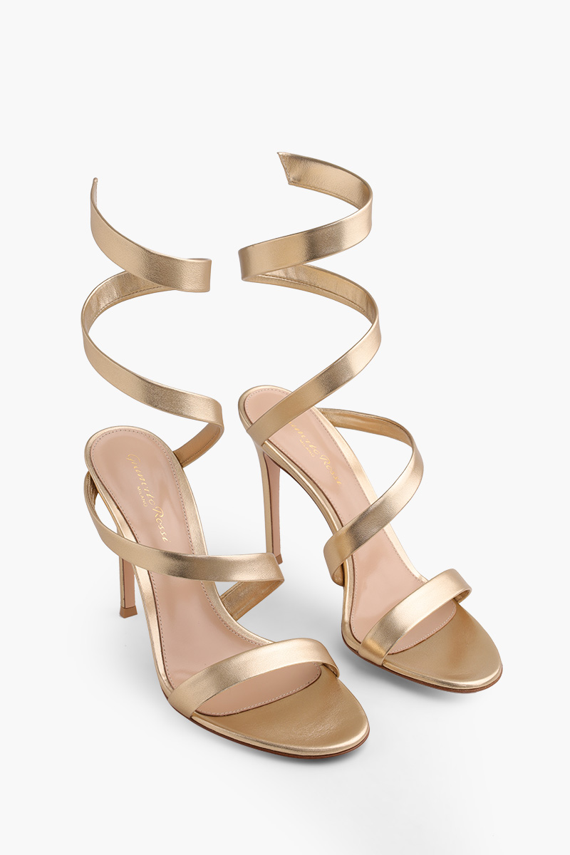 GIANVITO ROSSI Opera Sandals 105mm in Gold Nappa Leather 1