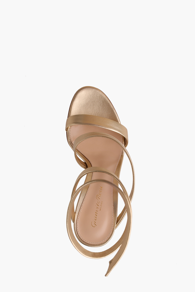 GIANVITO ROSSI Opera Sandals 105mm in Gold Nappa Leather 3
