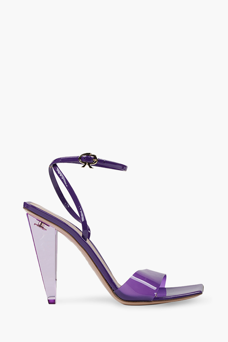 GIANVITO ROSSI Women Odyssey Glass Ankle Strap Sandals 105mm in Violet 0