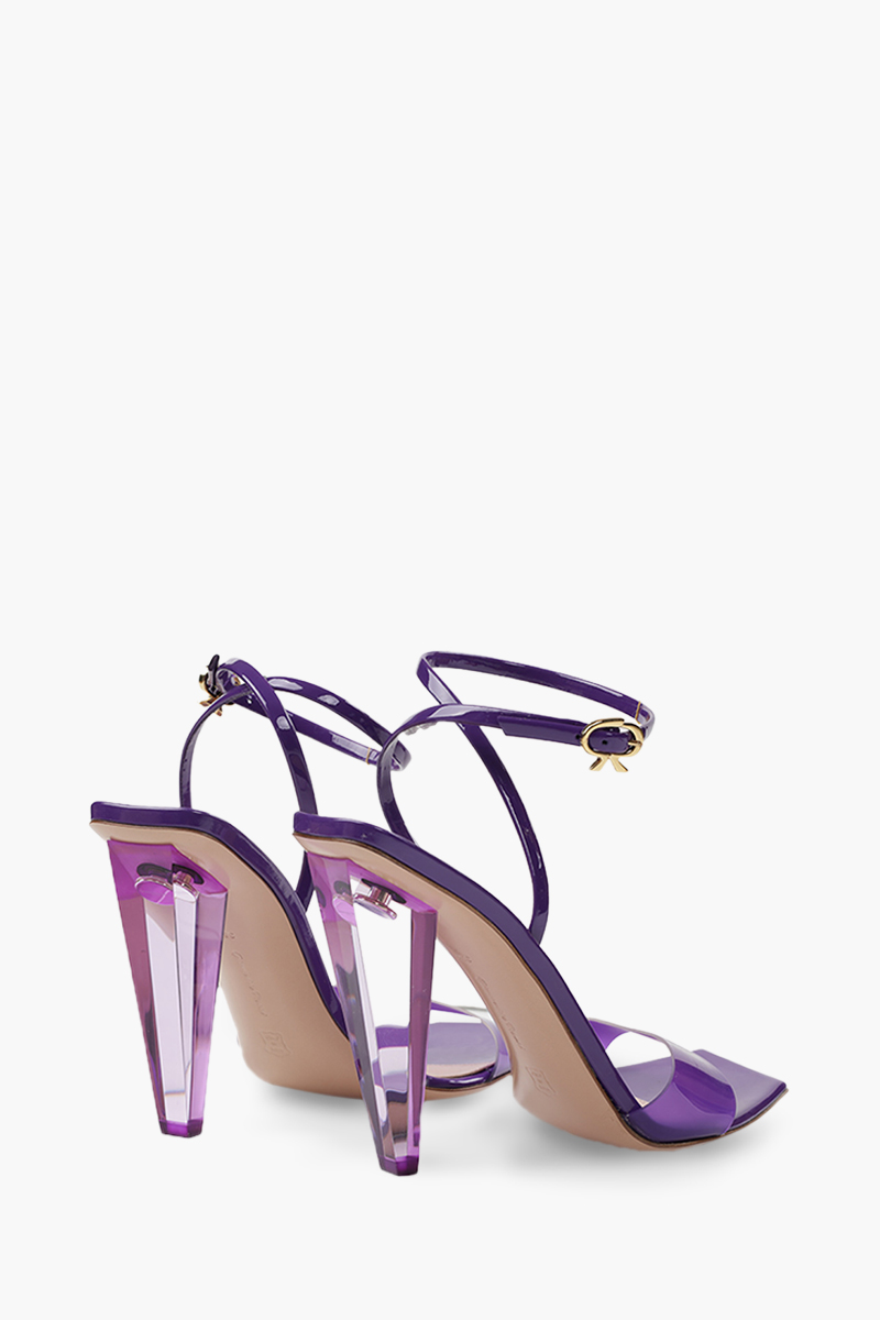 GIANVITO ROSSI Women Odyssey Glass Ankle Strap Sandals 105mm in Violet 2