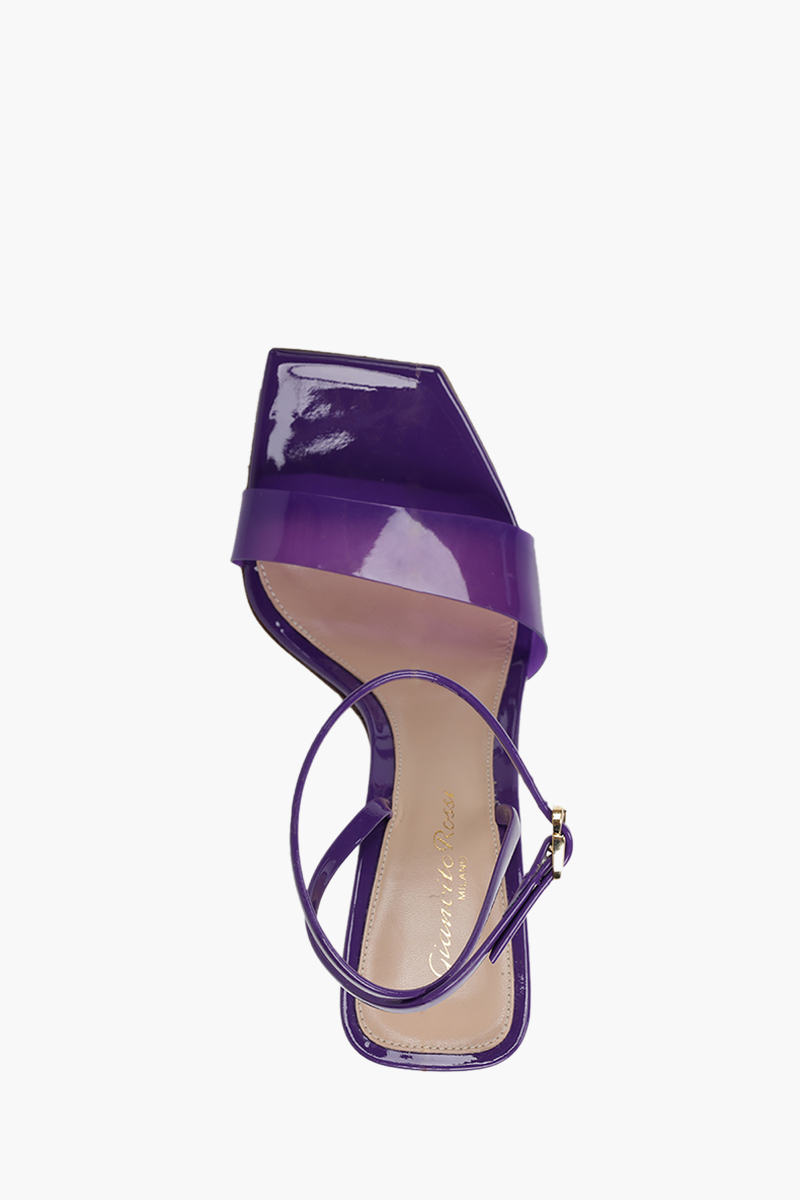 GIANVITO ROSSI Women Odyssey Glass Ankle Strap Sandals 105mm in Violet 3