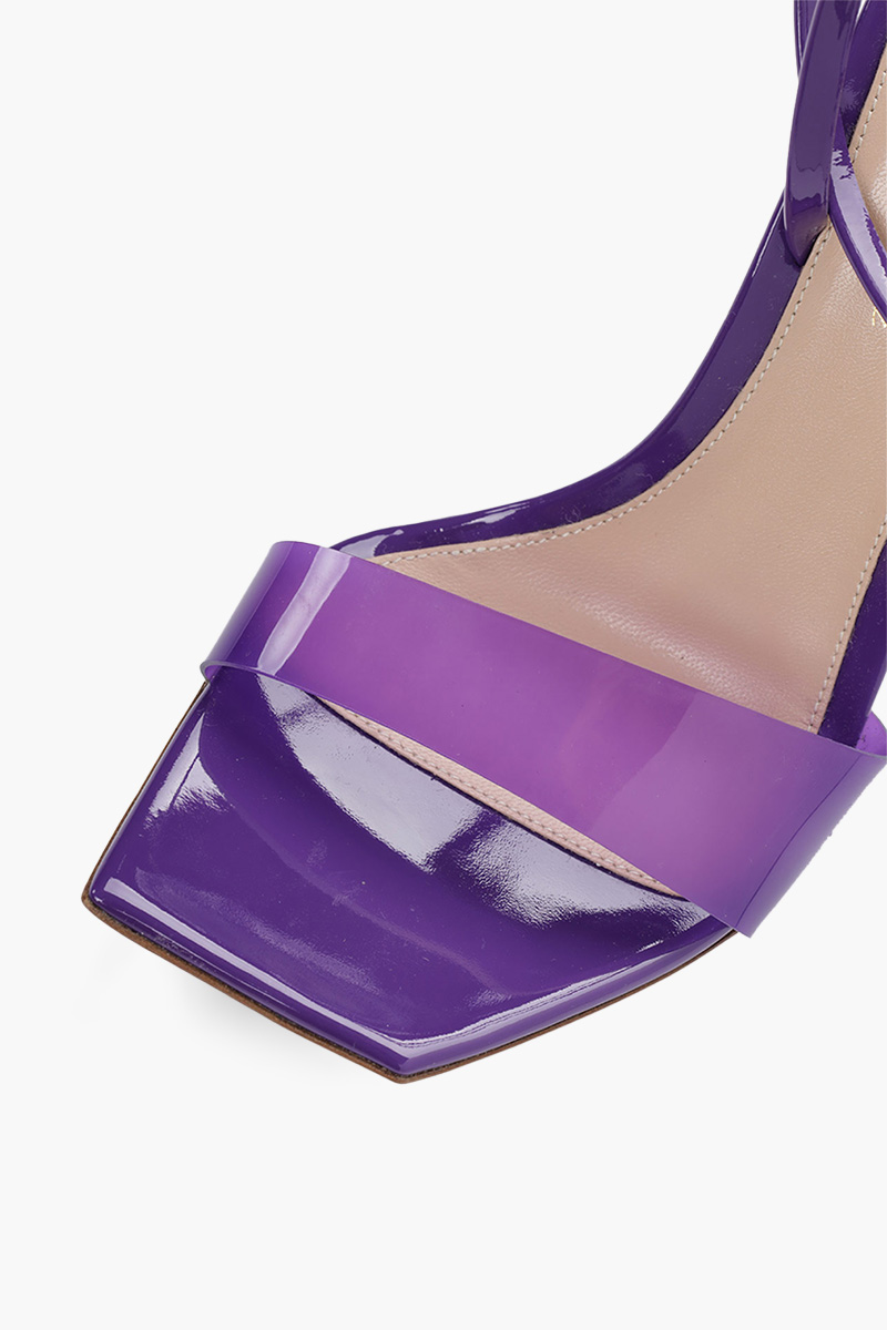 GIANVITO ROSSI Women Odyssey Glass Ankle Strap Sandals 105mm in Violet 4