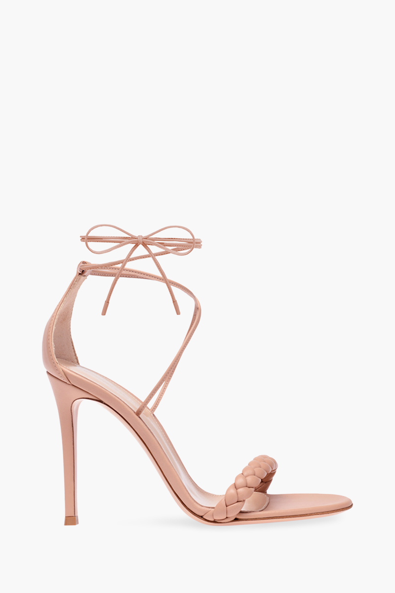 GIANVITO ROSSI Women Leomi Lace Up Sandals 105m in Peach Nappa 0