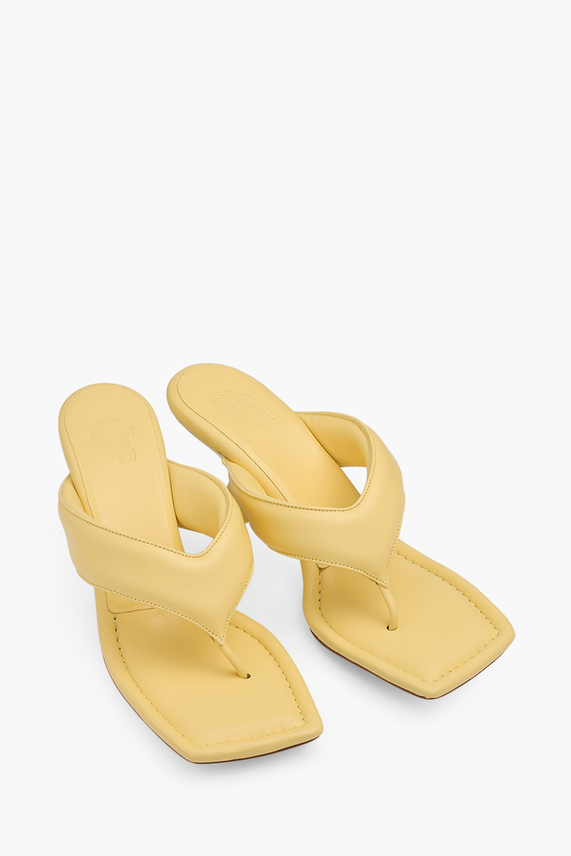 GIA BORGHINI Women Gia 6 Puffy Sandals 7cm in Butter Yellow Nappa Leather 1