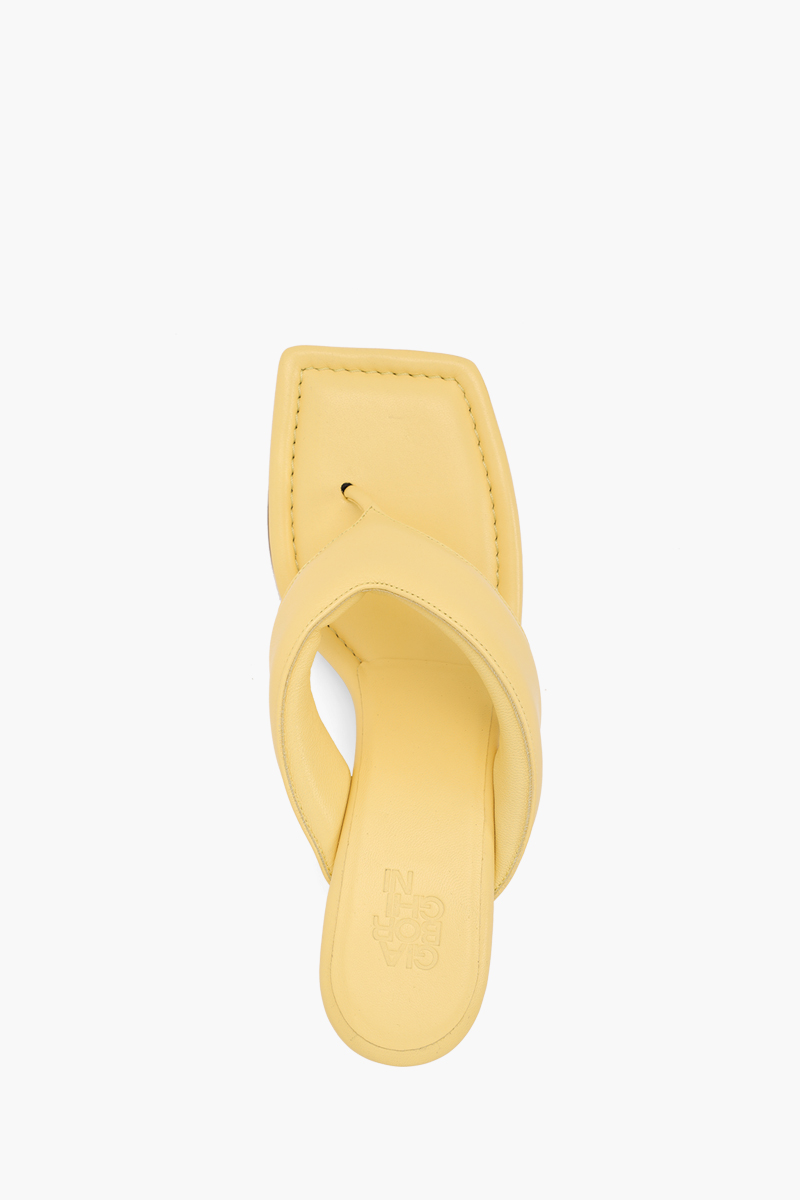 GIA BORGHINI Women Gia 6 Puffy Sandals 7cm in Butter Yellow Nappa Leather 3