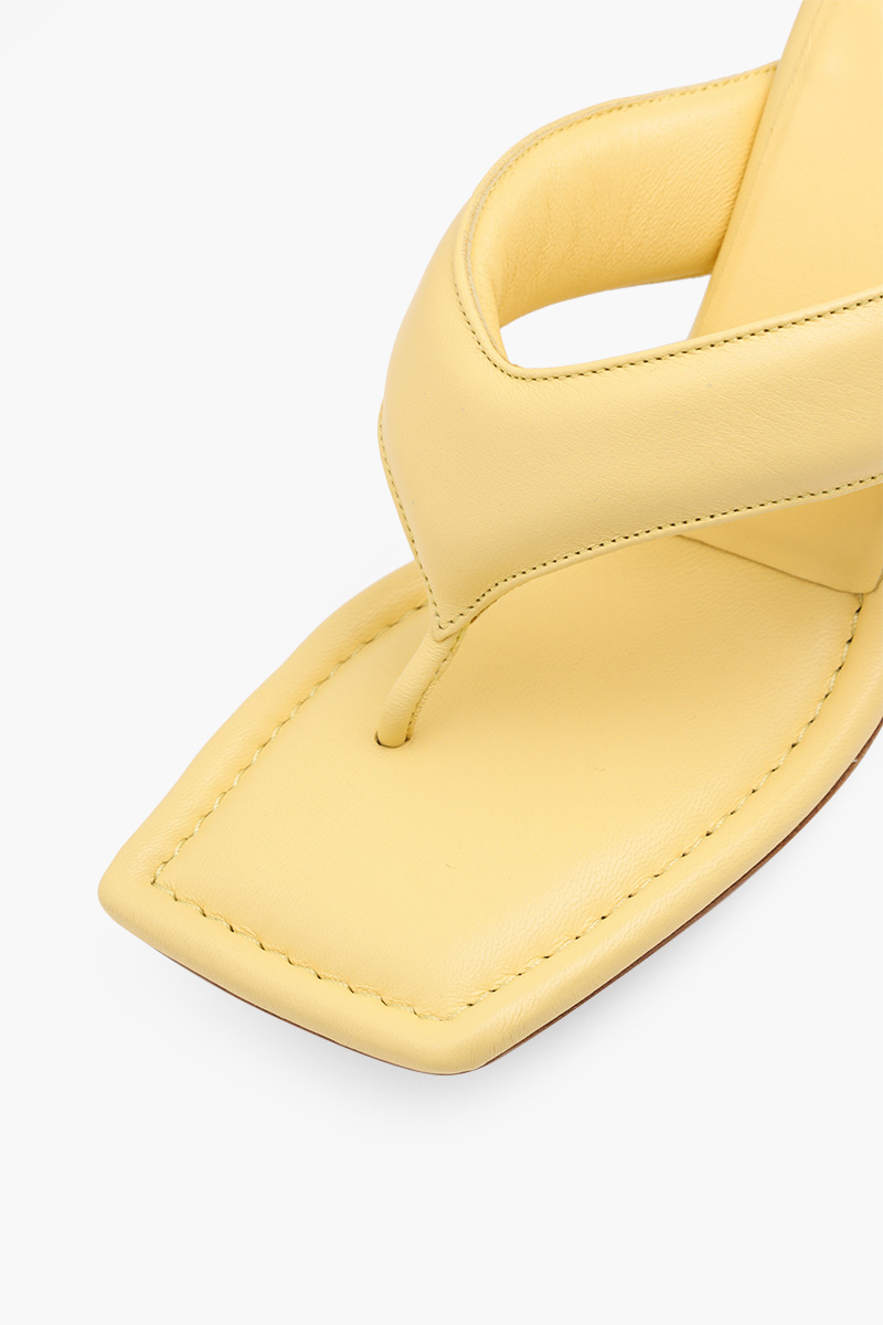 GIA BORGHINI Women Gia 6 Puffy Sandals 7cm in Butter Yellow Nappa Leather 4