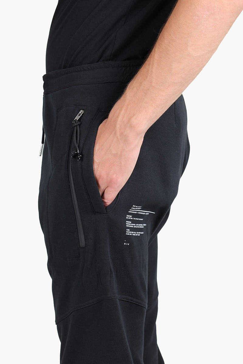 SIKI Gym Pants in Black Cotton with Velcro Back Pocket 3