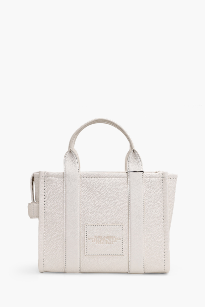 MARC JACOBS Mini Traveler Tote Bag in Cotton/Silver Leather 1