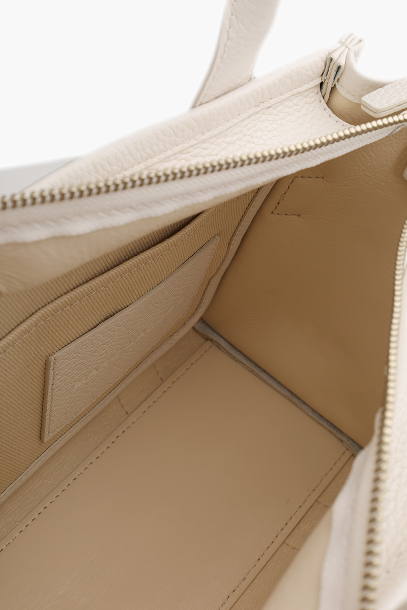 MARC JACOBS Mini Traveler Tote Bag in Cotton/Silver Leather 3