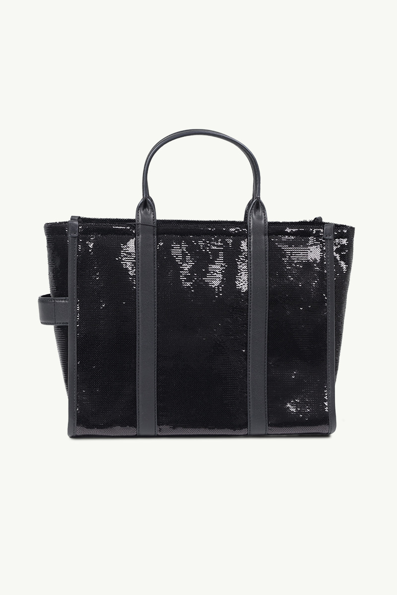 MARC JACOBS Medium The Sequin Tote Bag in Black 1