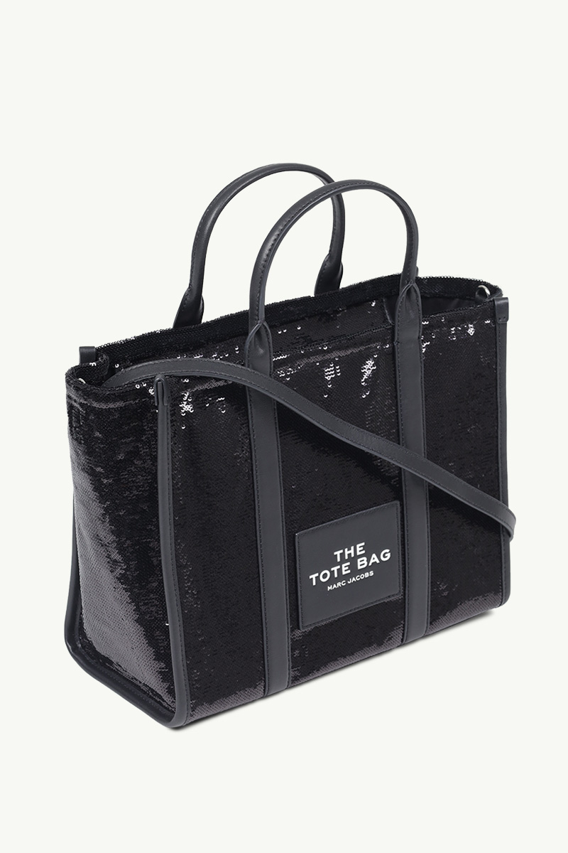 MARC JACOBS Medium The Sequin Tote Bag in Black 2