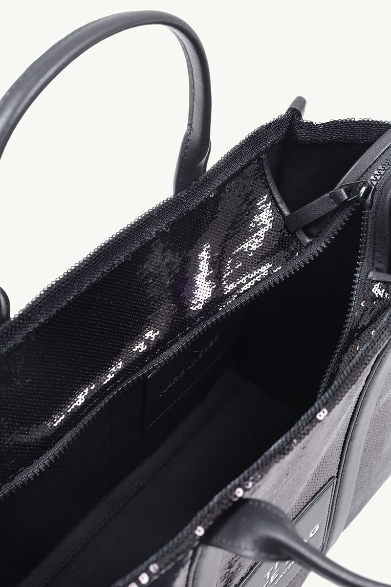MARC JACOBS Medium The Sequin Tote Bag in Black 3